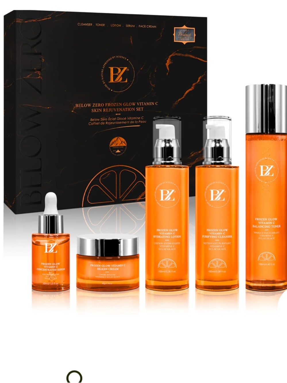 Below zero Frozen Glow Vitamin C Skincare Set – Orange